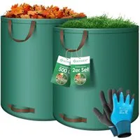 KESSER Gartensack, 500 l, (2-tlg), Gartensack Set Laubsack Gartenabfallsack inkl. Handschuhe