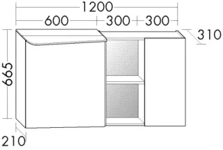 Burgbad Spiegelschrank Badu 665x1200x310 Basaltgrau Matt, SFTX120LF3690 SFTX120LF3690