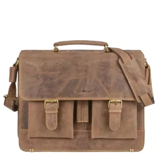 Greenburry Aktentasche Vintage Notebook 15,4" | Leder antikbraun
