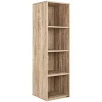 Casaria Bücherregal Skylar, 4 Fächer 106 x 30 x 30 cm Kippschutz Bodenschoner 40kg Belastbarkeit