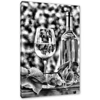 Pixxprint Leinwandbild Wein und Weintrauben, Wein und Weintrauben (1 St), Leinwandbild fertig bespannt, inkl. Zackenaufhänger