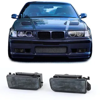 Nebelscheinwerfer Schwarz Smoke geriffelt für BMW 3er E36 90-99 auch M3