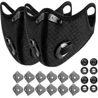 FANNOU Sturmhaube Halbgesichtsmaske Fahrrad Winddicht Sport Maske mit Filter (2-St) Ideal zum Skifahren, Radfahren, Motorradfahren, Skateboarden