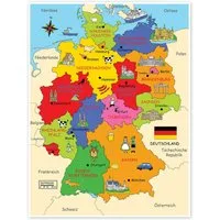 Posterlounge Wandbild Bundesländer für Kinder, Fluffy Feelings, erhältlich als Poster, Leinwandbild, Wandsticker oder Acrylglasbild