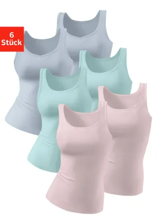 petite fleur Achselhemd 6er-Pack, aus reiner Baumwolle, Tanktop, Unterziehshirt