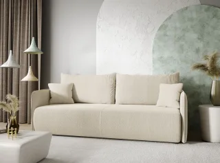Sofa 2-Sitzer mit Schlaffunktion CALGARY Stoff Curio Creme