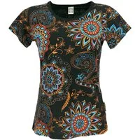 Guru-Shop T-Shirt Boho T-Shirt mit Mandaladruck, bedrucktes.. alternative Bekleidung, Festival, Ethno Style