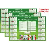 Poster 3er Set - Fussball WM 2026 Planer - 61x91,5 cm