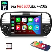 ESSGOO DAB+ Für 2007-15 Fiat 500 7" Android15 Carplay GPS RDS NAVI 4+64GB Autoradio (FM, RDS, 4+64GB(optional), DAB+ (optional), DAB (optional), Touchscreen GPS Navi Apple Carplay & Android Auto)