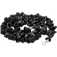 Lebensquelle Plus Kette ohne Anhänger Turmalin, schwarz (Schörl) Splitterkette, 45cm mit Verschluss
