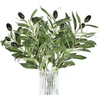 Kunstblumenstrauß 5er Set künstliche Olivenzweige für Deko innen & außen, FOUORTUNATE-BEE, Künstliche Olivenzweige für Hochzeit, Büro & Tischdeko