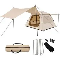 relaxdays Wurfzelt Campingzelt 3-4 Personen mit Vordach