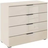 OTTO home Schubkastenkommode Sideboard Schubladenkommode Schubladenkommode AGORDO mit Glasfront (in zwei Griff-Farben, Breite 80 cm), vier große und geräumige Schubladen mit viel Stauraum MADE IN GERMANY