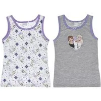 Frozen Unterhemd Frozen Unterhemd Shirt 2er Pack 100% Baumwolle für Mädchen Unterwäsche