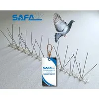 SAFA Taubenspikes Taubenabwehr aus rostfreiem Edelstahl u. Polycarbonat 1/2/3/4/5-reihig, Für die Montage auf Stein, Beton, Metall, Holz, Glas, geeignet.