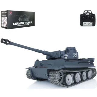 Heng Long 3818-1 7.0 RTR 1/16 2.4G RC Tank German Tiger Infrared Battle with Recoil Metal Road Sprocket Idle Wheel Track