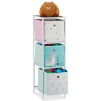 relaxdays Kinderregal Lama mit Boxen, 3-tlg., 3