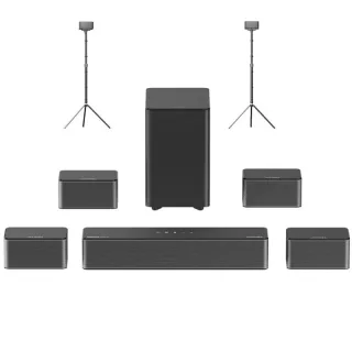 ULTIMEA Poseidon D70 410W 7.1CH Soundbar with Steady 300 Stands Virtual Surround Sound System with 4 Wired Surround Spea