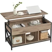 VASAGLE Couchtisch, höhenverstellbarer Wohnzimmertisch, 50 x 100 x (46,5-62) cm, Stauraum