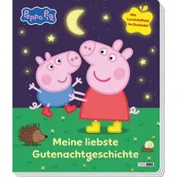 Peppa Pig: Meine liebste Gutenachtgeschichte / Panini, Pappbilderbuch mit Glow-in-the-Dark-Effekten auf jeder Seite