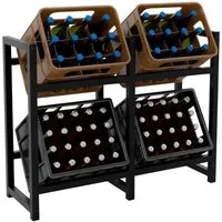 TPFLiving Standregal Getränkekistenständer Star - Getränkeregal für 4 Kisten in schwarz, Kastenständer für Getränkekisten - Flaschenregal, Getränkekistenregal mit den Maßen (HxB xT): 75 x 91 x 31 cm