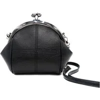 Mera Vellon Handtasche Damen Schultertasche "Varela" Umhängetasche mit Clipverschluss, Veganes Leder mit praktischem Clipverschluss
