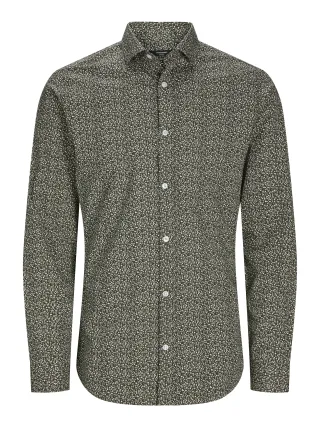 JACK&JONES - JPRBLABLACKPOOL STRETCH LS SHIRT SN peat - Gr. - XXL