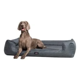 Tierlando GOOFY - Orthopädisches Hundebett aus Polyester inkl. Matratzenschoner hellgrau / grau-meliert 1,3 m, 25 cm, 1 m