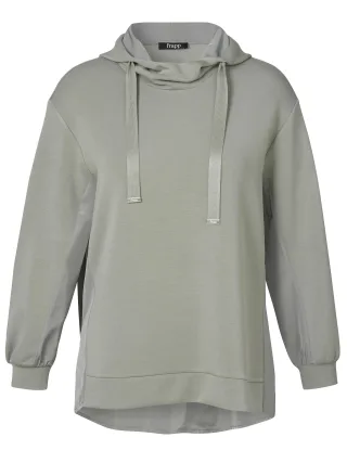 Frapp - Sweatshirt Kapuze 1/1 Arm Materialmix sage - Gr. - 44