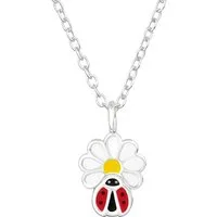 ALEXANDER YORK Kette mit Anhänger MARIENKÄFER auf GÄNSEBLÜMCHEN, 2-tlg., 925 Sterling Silber