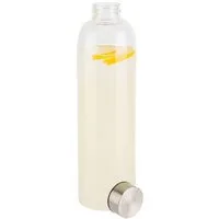 APS Trinkflasche, Glas, Deckel aus Edelstahl