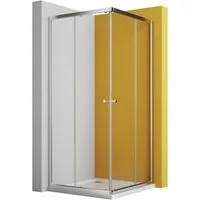 Boromal Eckdusche Duschkabine 75x75 Schiebetür Eckeinstieg Duschwand Dusche 5mm ESG Glas, BxT: 75x75 cm, Einscheibensicherheitsglas, Duschwand Duschabtrennung