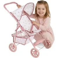 kinderplay Puppenbuggy Puppenwagen Buggy – leicht faltbar – Spielspaß für Kinder – rosa