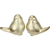 I.GE.A. Dekofigur Vogel aus Keramik (2 St), 2er Set Ornament Statue Tierfigur Skulptur Dekovogel Vogelfigur