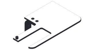 Giese Papierhalter links schwarz matt mit Schichtstoff (HPL) in weiss, 30970-14 30970-14