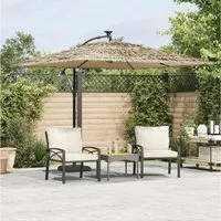 vidaXL Sonnenschirm, Sonnenschirm mit Stahlmast Braun 269x269x235 cm