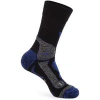Hanwag Wandersocken Crew Trek Merino Sock (Merinowolle, hoher Tragekomfort) schwarz/blau