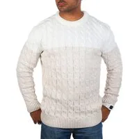 CARISMA Strickpullover Herren mit Zopf Cable Strickmuster Uni Rundhals retro klassisch 7823