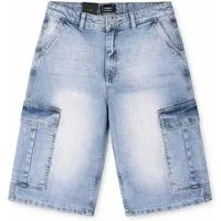 THREE OAKS Jeansshorts Jungen Cargo Jeansshorts Moderne Denim Bermuda mit Cargotaschen Cargo Pockets, Skater Fit, 5pockets Cargo Jeans Short