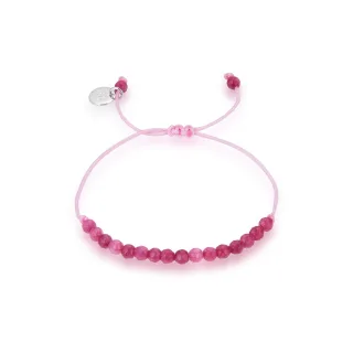 Luxenter 925 Sterling Silber Armreif mit rhodinierter Fuchsia Jade - Aquisa