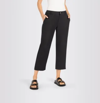 MAC - MAC JEANS - NORA, Pure linen schwarz - Gr. - 42