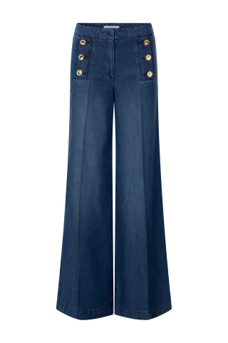 Rich & Royal - Sailor Wide Leg Pant denim blue - Gr. - 40