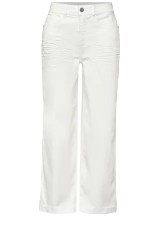 Street One - 7/8 High Waist Wide Leg Jeans im Loose Fit Off White washed - Gr. - 7