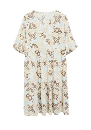 s.Oliver - Kleid creme/braun/mehrfarbig - Gr. - 38
