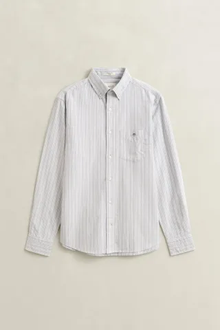 GANT - Classic Oxford-Hemd mit Streifen concrete grey - Gr. - XXXL