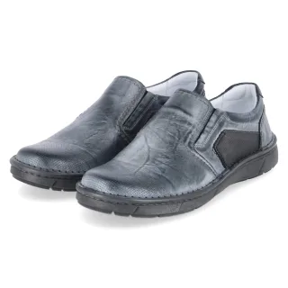 Krisbut Slipper  Blau - Gr. 41 -  Leder und Textil