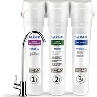 GEYSER water filters Wasserfilter Geyser Smart Filter Untertisch Wasserfilter mit 3-Stufen Kartuschen, ARAGON + CATALON