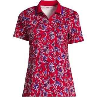 Supima-Poloshirt für Damen in Petite-Größe, Damen, size: petite, Schwarz, Baumwolle, by Lands' End