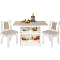 ONVAYA Kindertisch Kindertisch-Set mit Stühlen, Kindersitzgruppe mit Stauraum