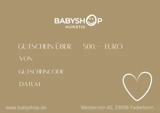 Geschenkgutschein Babyshop Wert 500,-€